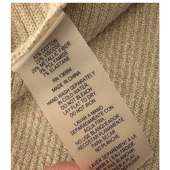 Vila Milano Large Cream Metallic Sweater NEW NWT - Picture 4 of 10
